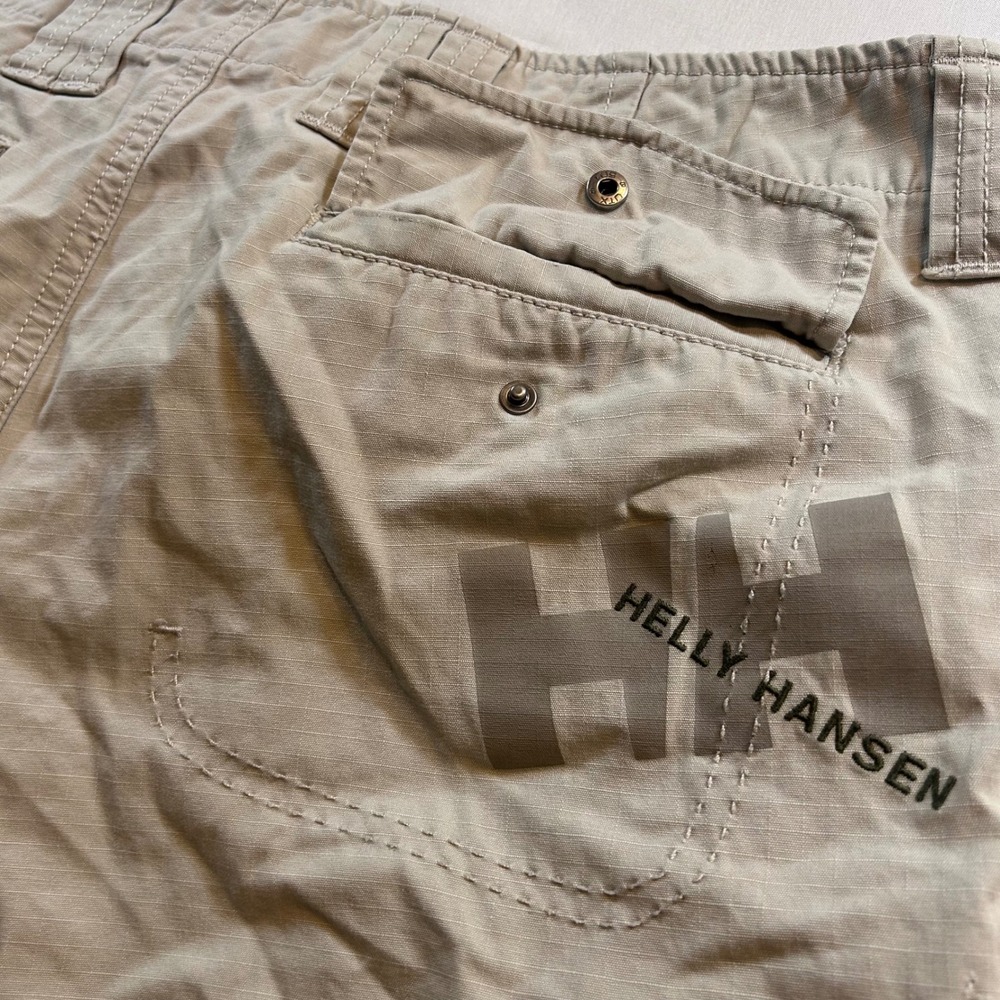 Helly Hansen Mens Khaki Ripstop Cargo Shorts Tan Outdoor Hiking Size 34